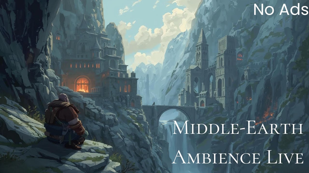 🏔️ Middle-Earth Ambience LIVE 🌙 | Fantasy Music for Study, Sleep & RPG