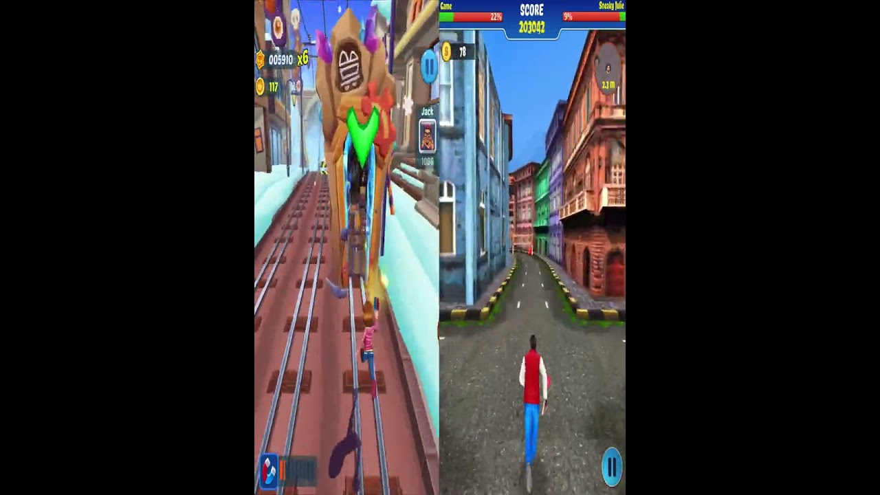 GAMES!!! Subway Princess Runner V/S Street Chaser