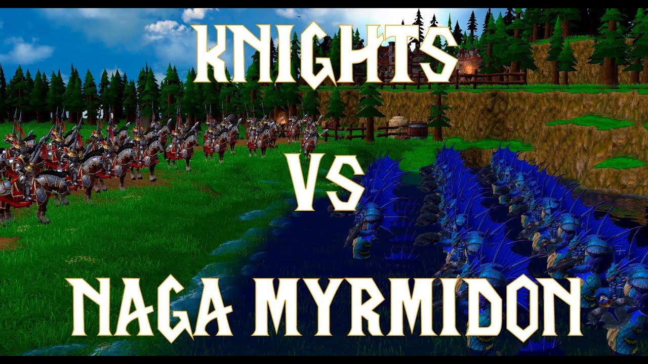 WARCRAFT 3 REFORGED - 25 Knight vs 25 Naga Myrmidon (zero/fully upgraded/100 limit)