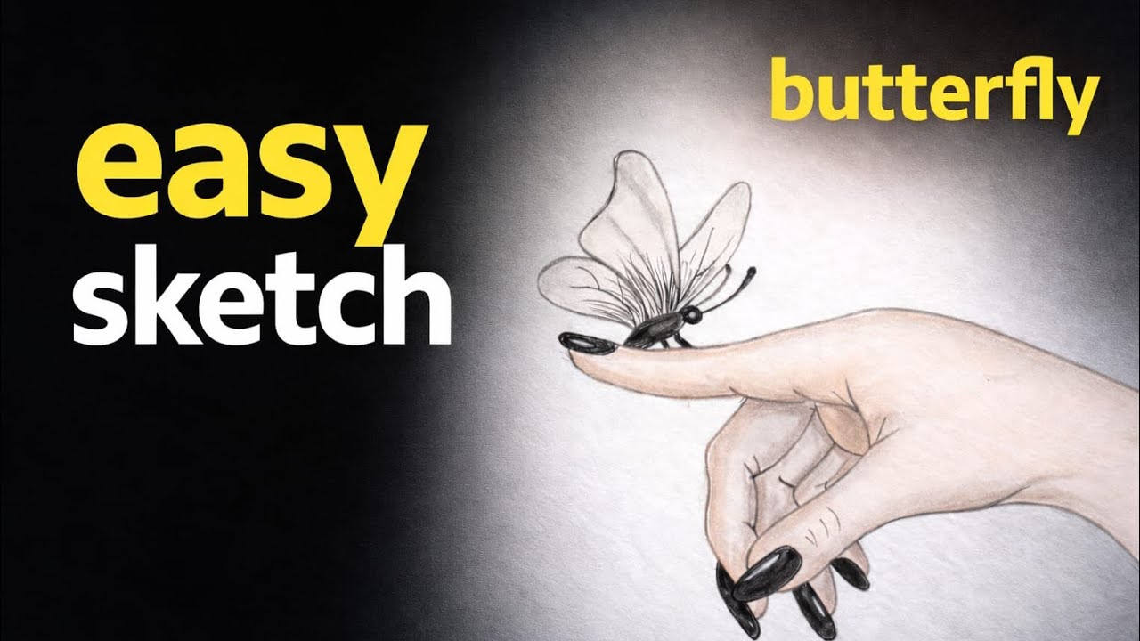 How to Draw Butterfly on Hand | Easy Sketch Tutorial (Full Process)