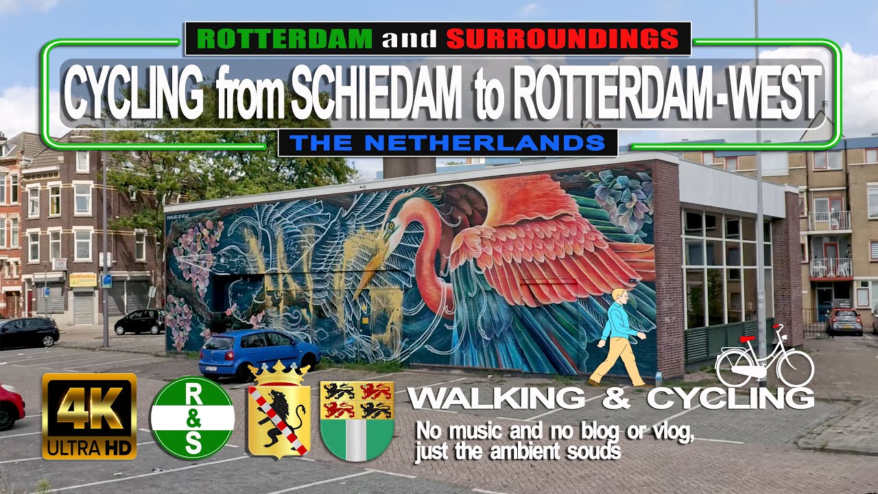 (4K) ROTTERDAM - CYCLING from SCHIEDAM-ZUID to ROTTERDAM-WEST (The Netherlands) Walking and Cycling
