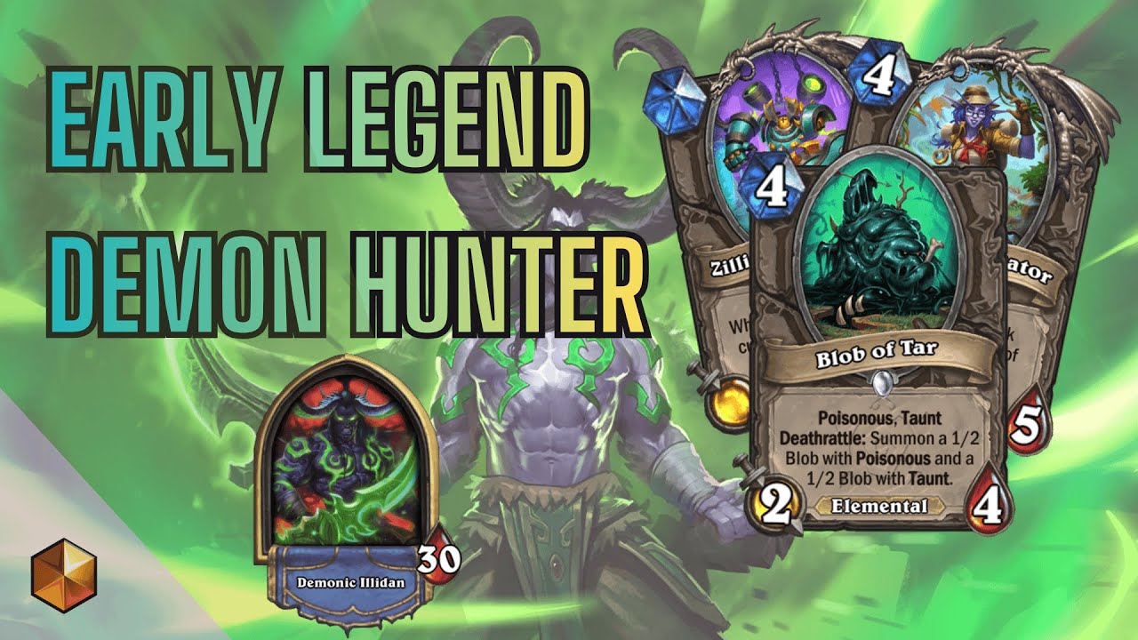 Hearthstone: Достигните ранга Легенды с Охотником на демонов, использующим прыжок со скалы!!!