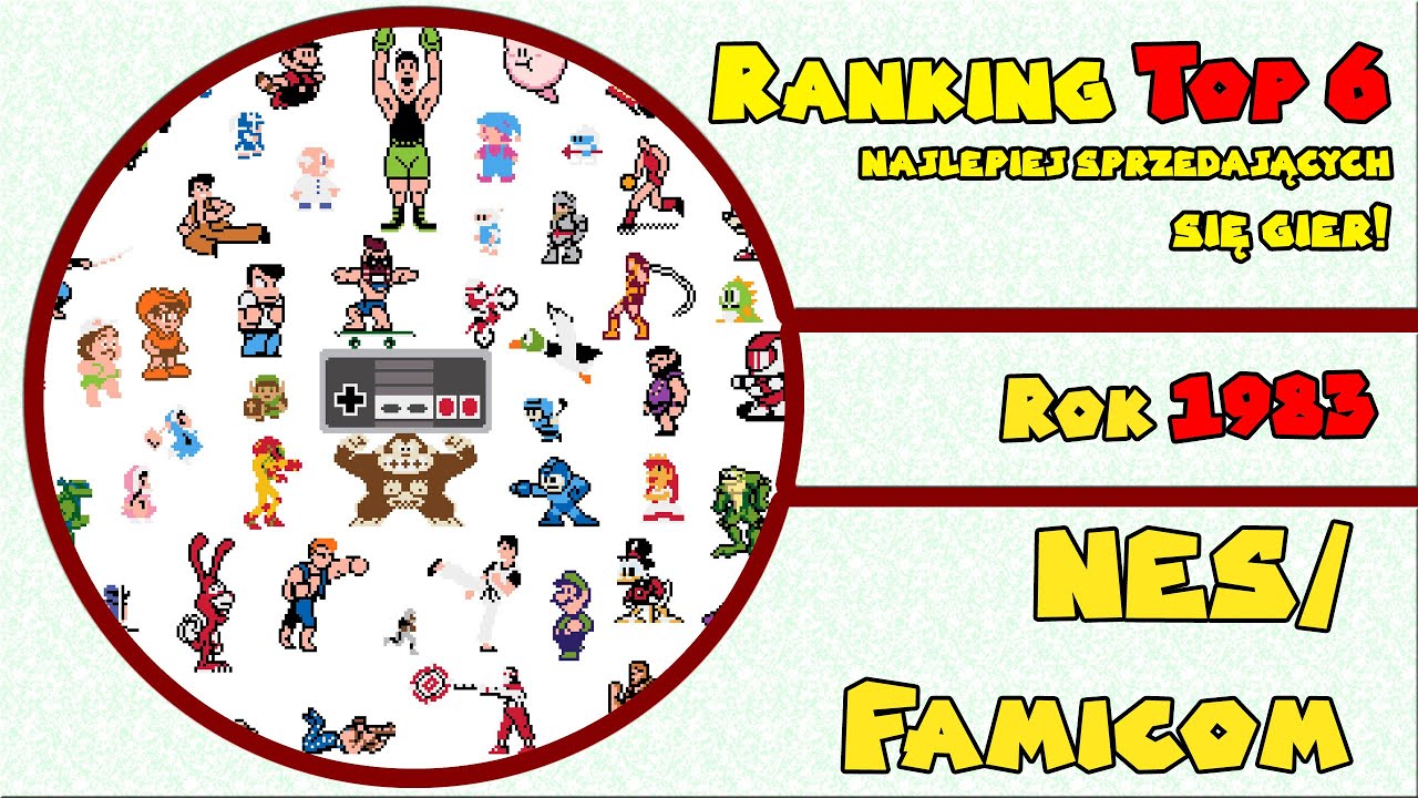 TOP 6 Najlepiej sprzedających się gier Nintendo Famicom / NES - 1983