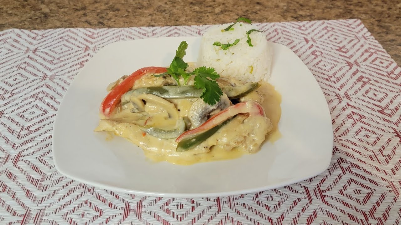 Pechugas de pollo en crema y champiñones