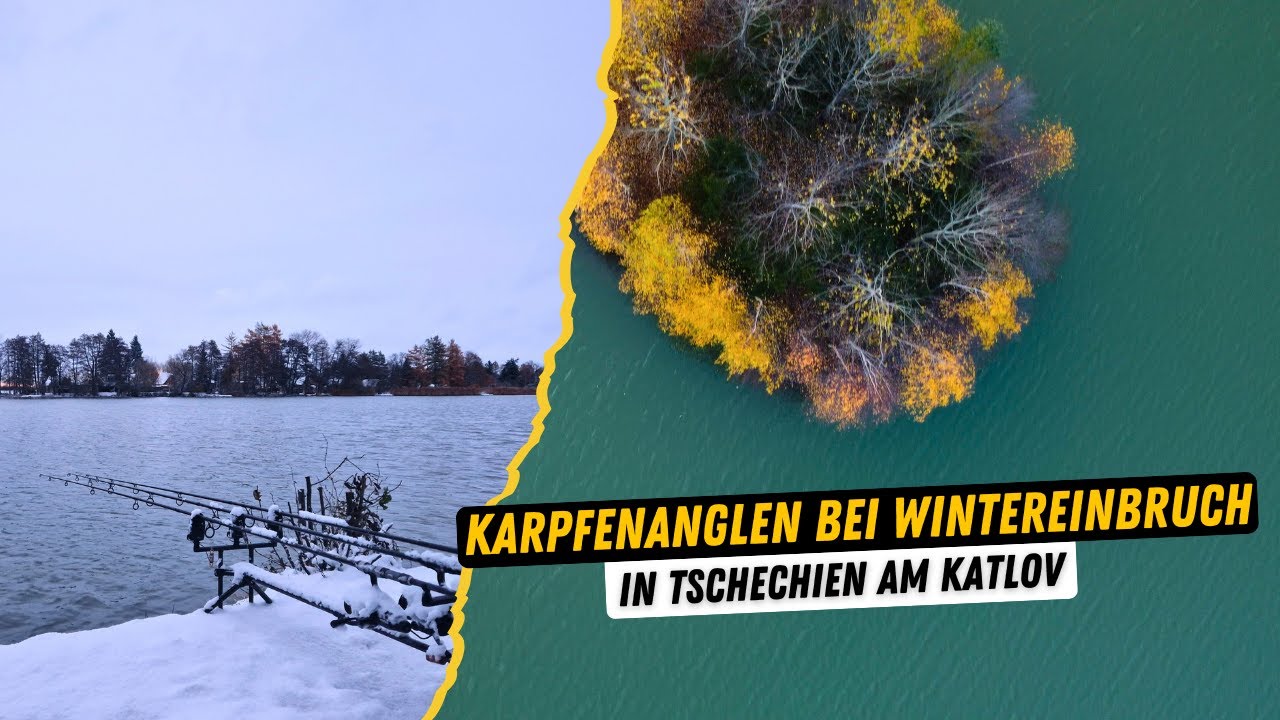 Karpfenangeln im Winter am Katlov I Angeln bei eisigen Temperaturen, Wind und Schnee in Tschechien