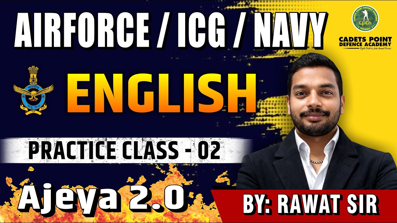 English Practice for Air Force, Navy & ICG 2026 | MCQs & PYQs | Manish Rawat Sir | CPDA