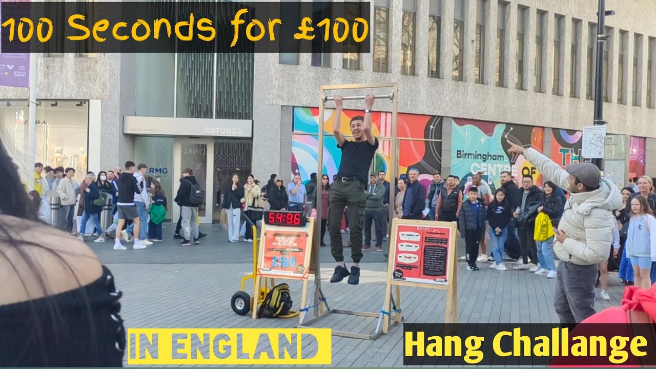 Amazing Hang Challenge! Easter event in England! 100 seconds for £100 #uk #birmingham #challenge
