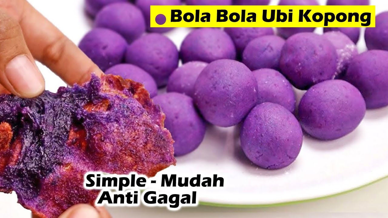 CARA BUAT JAJANAN BOLA BOLA KOPONG DARI UBI UNGU