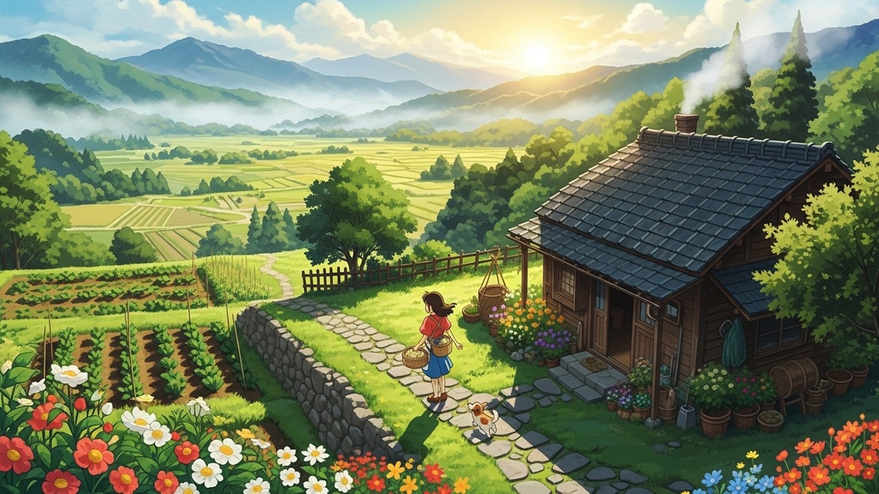 Leaving the City – Starting a Peaceful Mountain Life | Cozy Ghibli ASMR