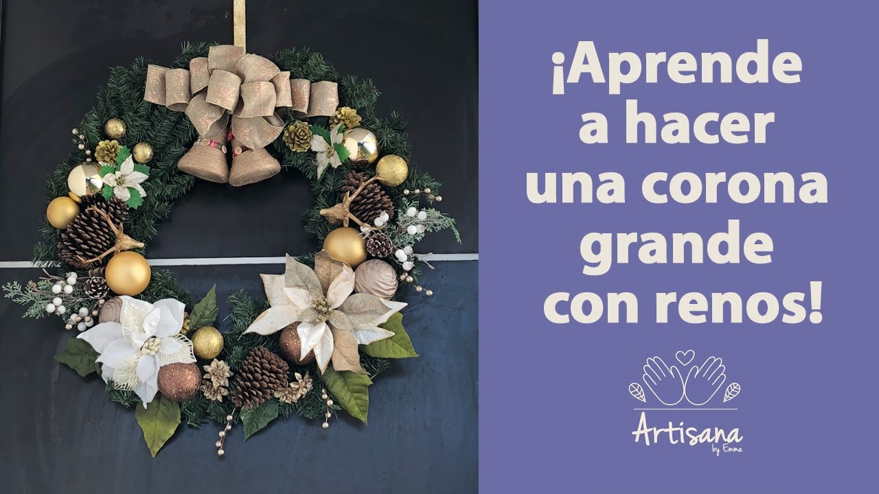 Corona grande con renos