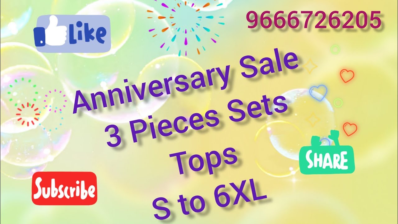 Live ||🎁🎉 Anniversary Mega Sale New Collection S to 6XL🎉🎁WhatsApp 9666726205