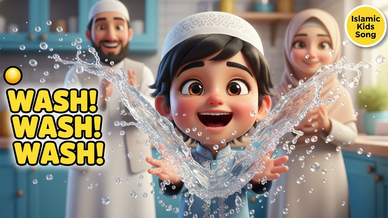 Wash Wash Wash Hands 🧼 | Islamic Kids Song | Little Muslim Routine