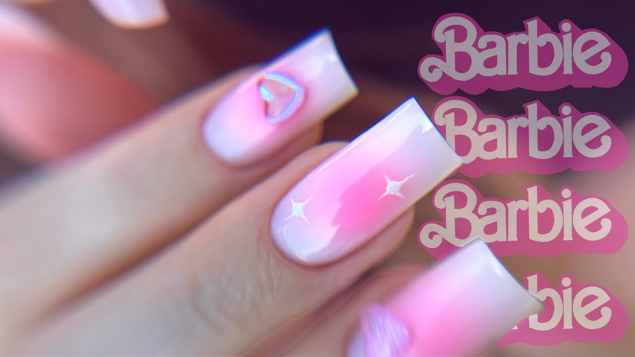 Nails Barbie 💗 airbrush, et je rallonge sans chablon ehe