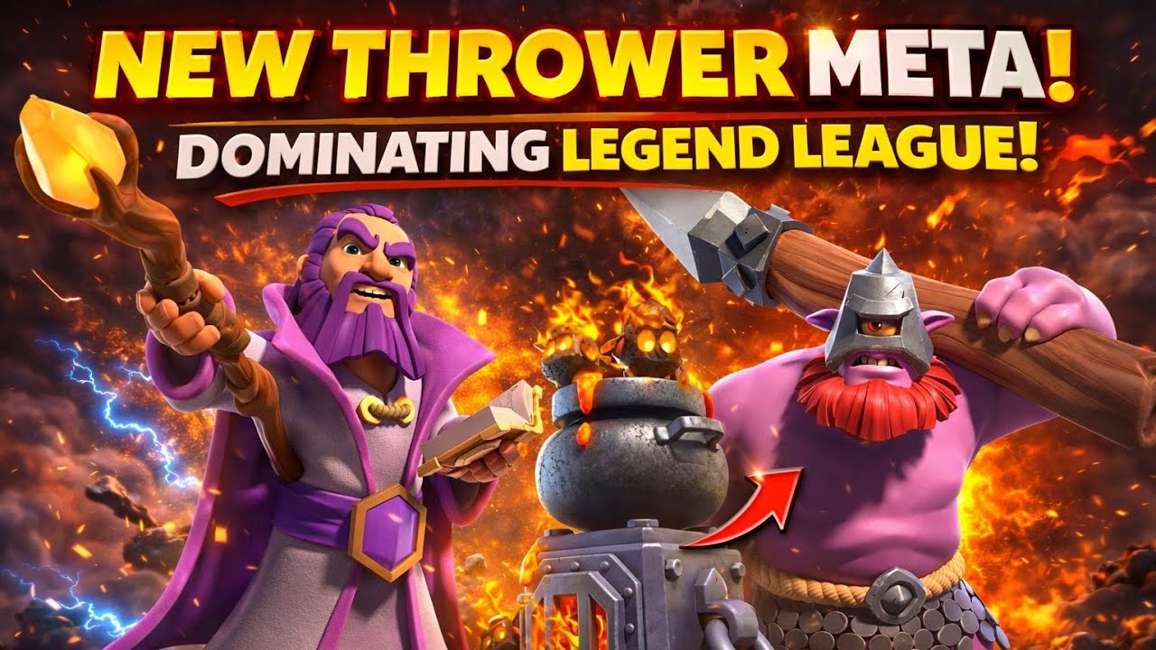 Easy and Best Legend League attack Strategy Right Now/ Thrower+Warden Walk Th18 Attack Strategy 