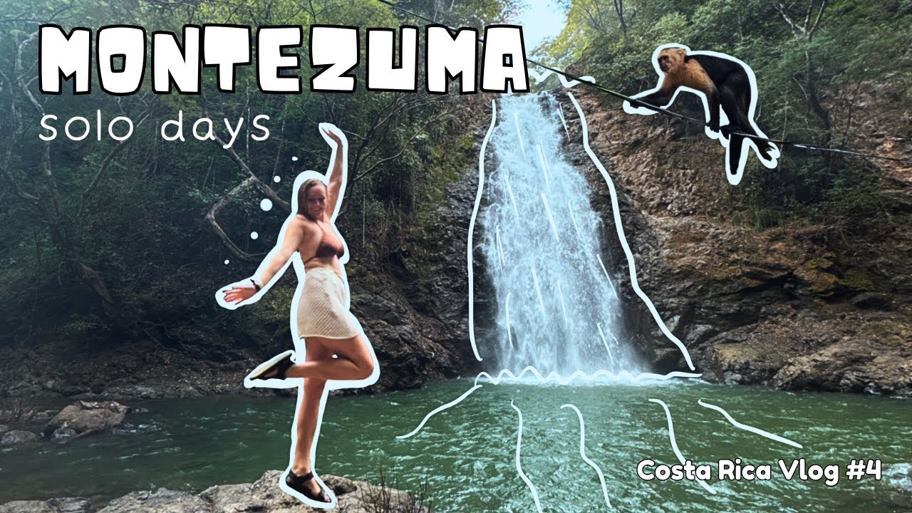 2 DAYS SOLO TRAVELING MONTEZUMA, COSTA RICA 🐒🌺- waterfall, monkeys, hitchhiking (sorry mom & dad 😬)