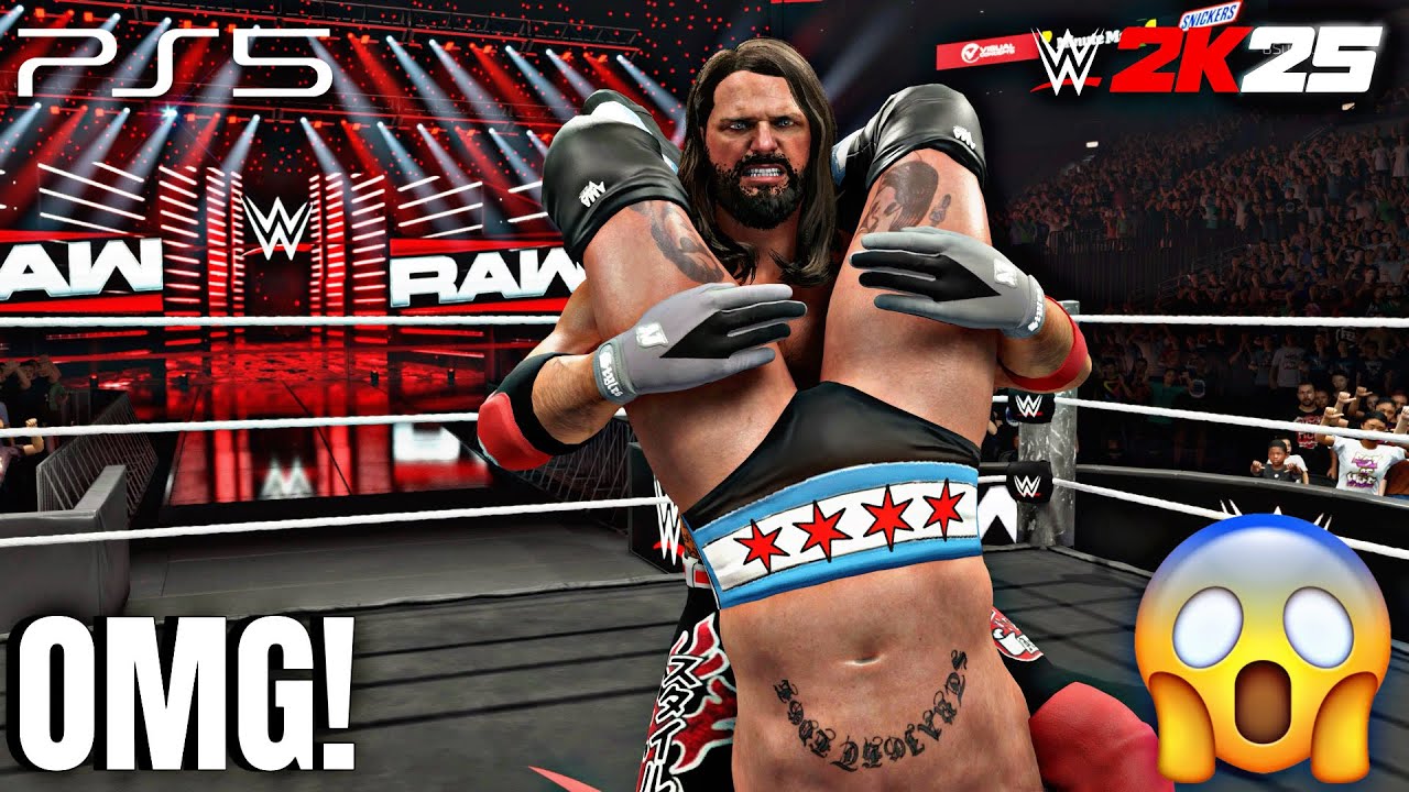 WWE 2K25 - CM Punk (c) vs AJ Styles - World Heavyweight Championship Match at RAW | PS5