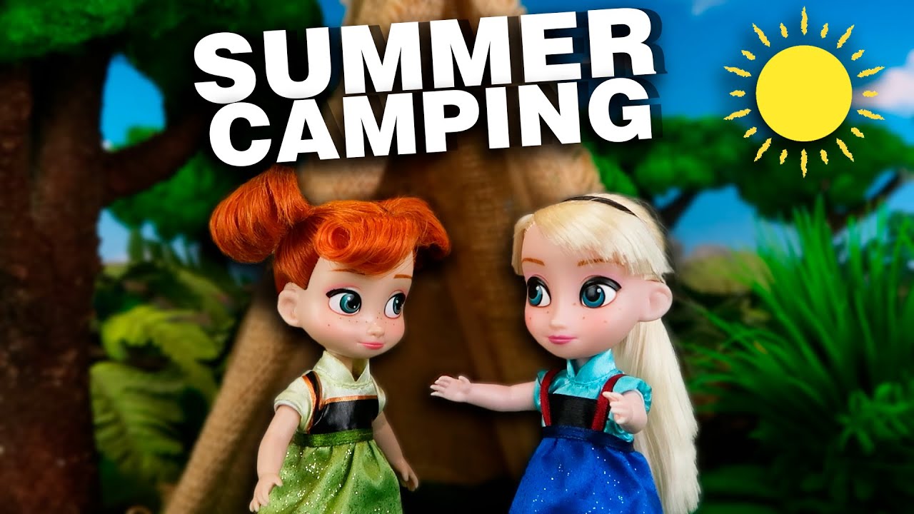 SUMMER CAMPING with the JUNIOR TEAM | Disney Princess Elsa And Anna