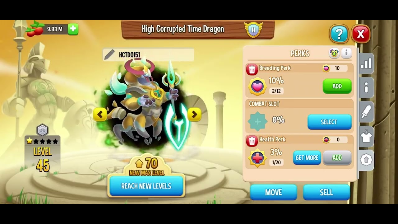 High Corrupted Time Dragon at level 45 @DragoniumCity