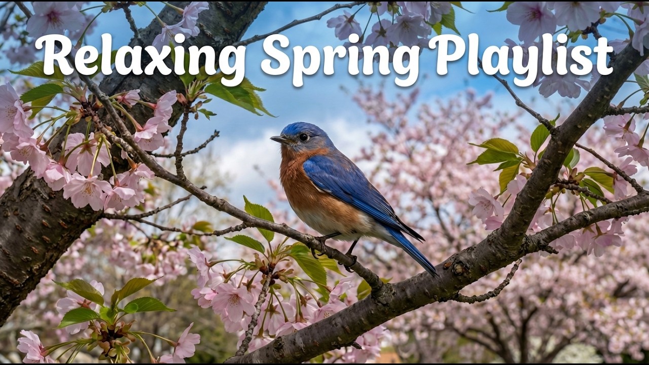 4K Spring Bird & Flower Piano Playlist 🌿 Healing Acoustic Calm for Relaxing, Studying & Deep Peace