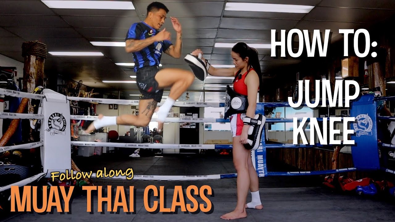 HOW TO JUMP KNEE - Follow Along Muay Thai Class / Shadow Boxing + Padwork | Feat. River Daz