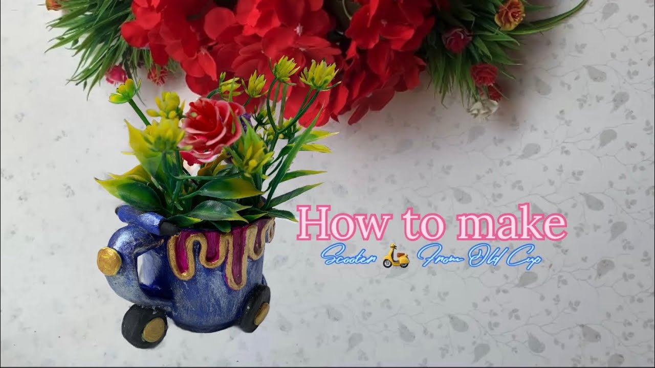 How to make scooter from old cup #diy ￼