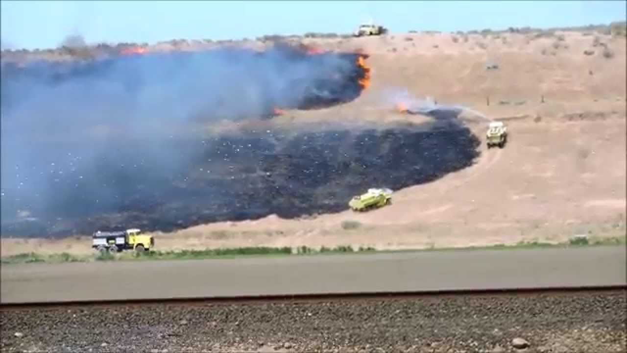 6x6 Military Brush trucks mopping up 600 Acre Fire - GCFD7, SR28 and Rd. D.5 (6-14-15) PART: 2