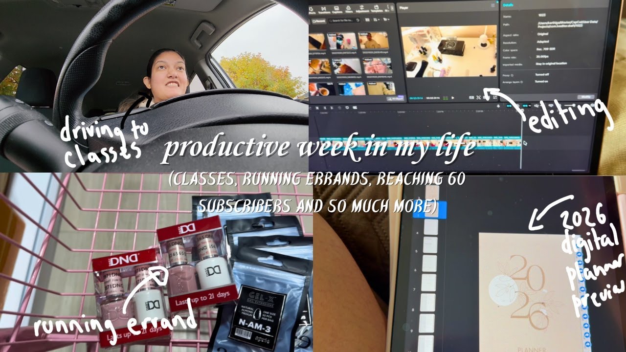PRODUCTIVE WEEK IN MY LIFE (college classes, errands, assignment and 60 subscribers)