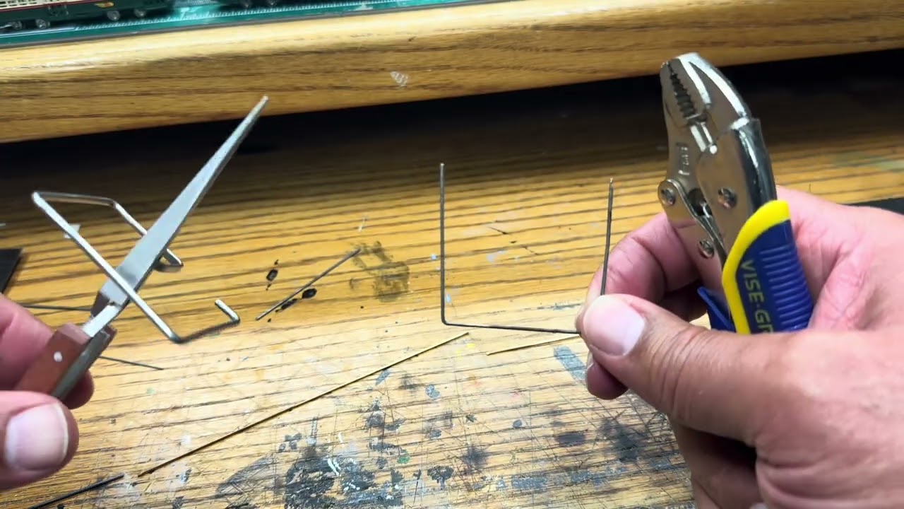 A description.How I made the overhead wire for the Trolley. #nscale #smalltrainlayout #trolley 