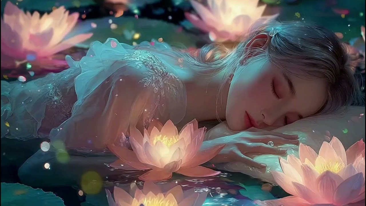 Relaxing Anime Sleep Music 🌸 3 Hours Dreamy Lotus Pond Ambience for Stress & Anxiety