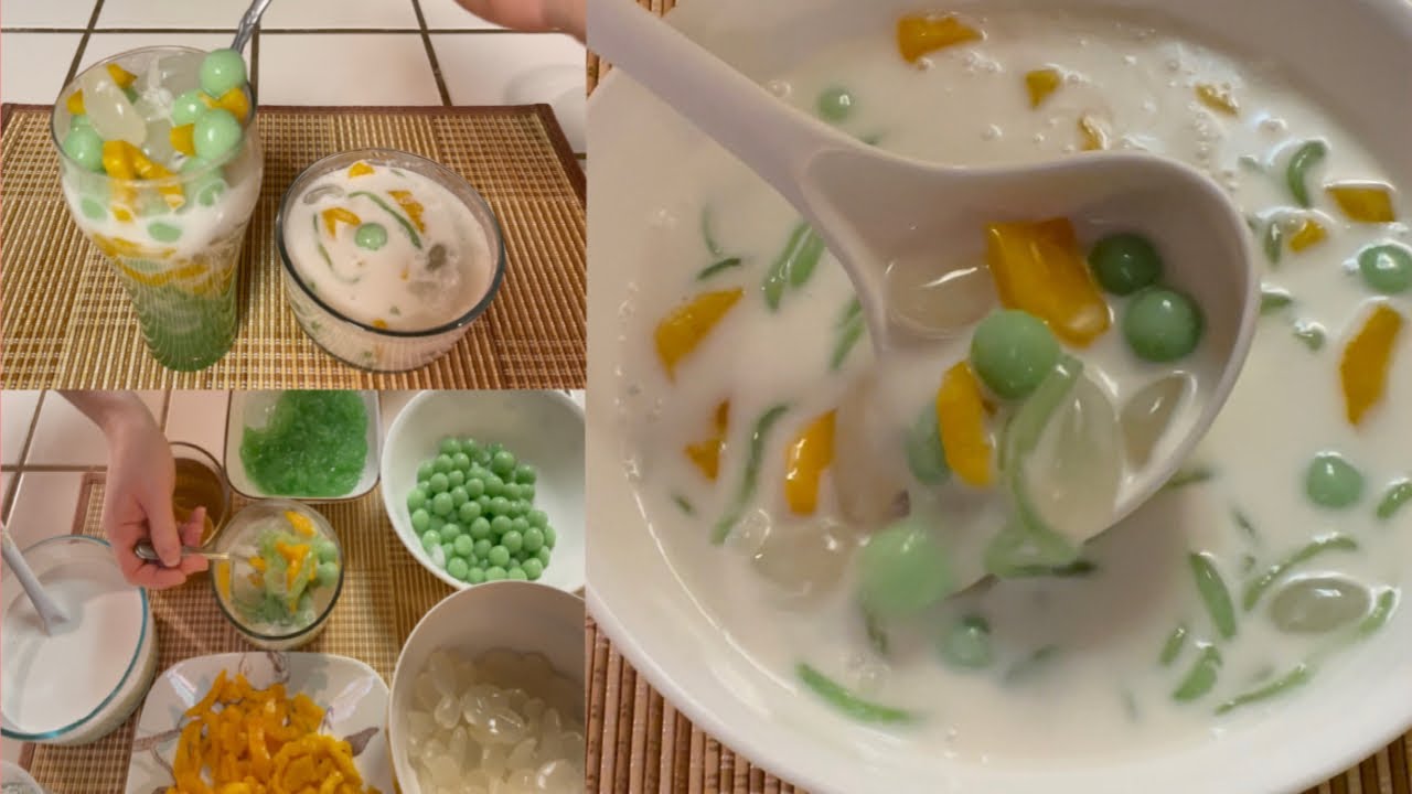 បង្អែមលតស្វិត-លតស្វិត-នំអុី /lot svet/ Tapioca dessert in sweet coconut cream #Lincookingrecipes