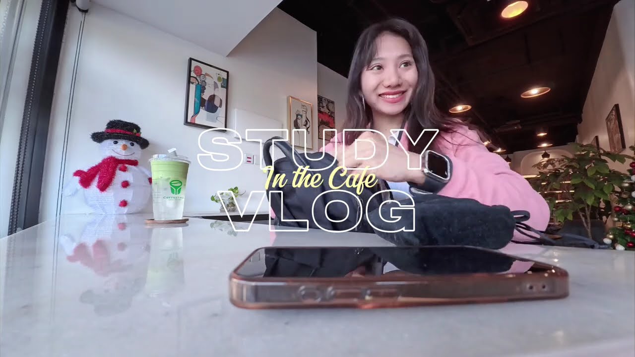 cafe study with me 🍵 sunny day productivity (aesthetic & Relaxing)