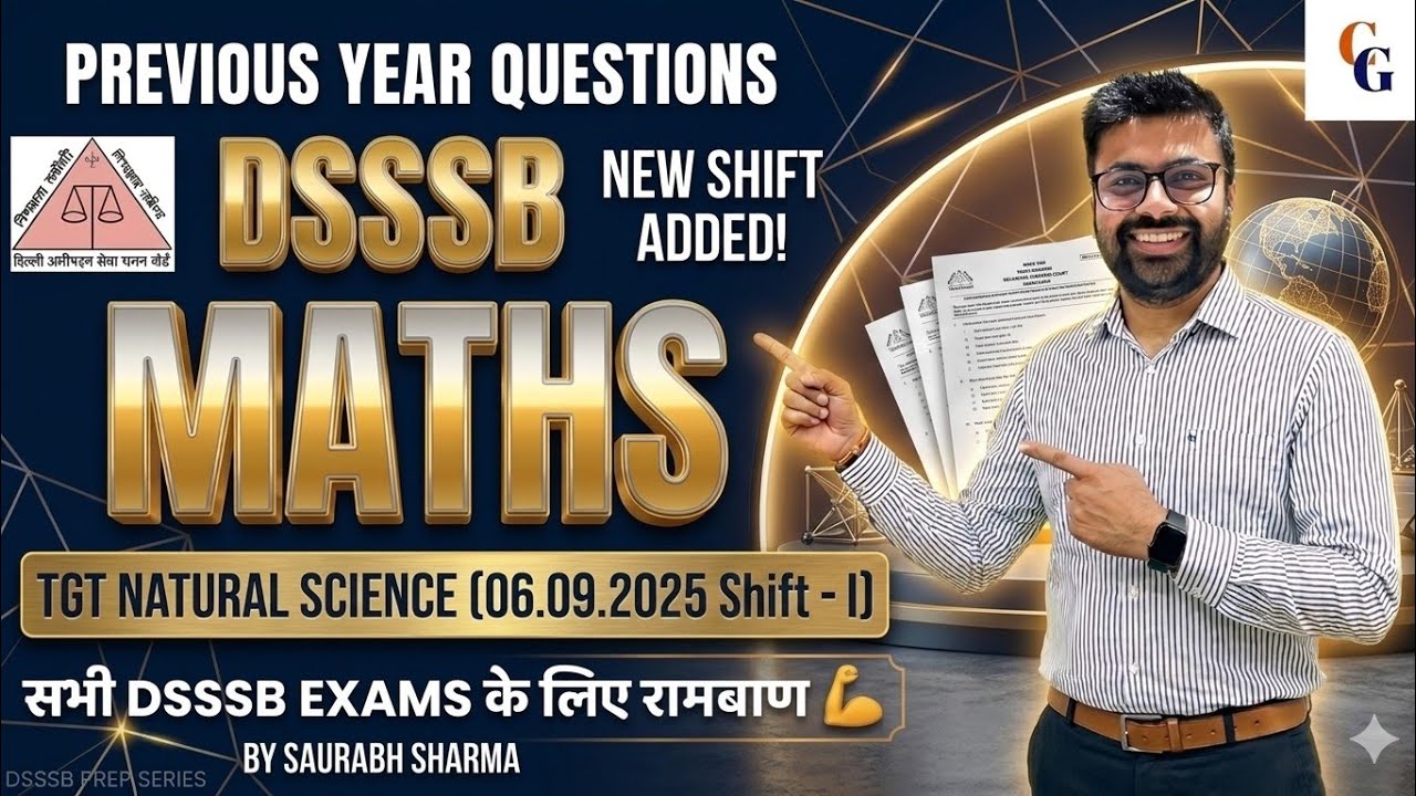DSSSB MATHS TGT Natural Science 06.09.2025 Shift-1 | PYQ Series | #dsssb #dsssbprt #maths #tgt