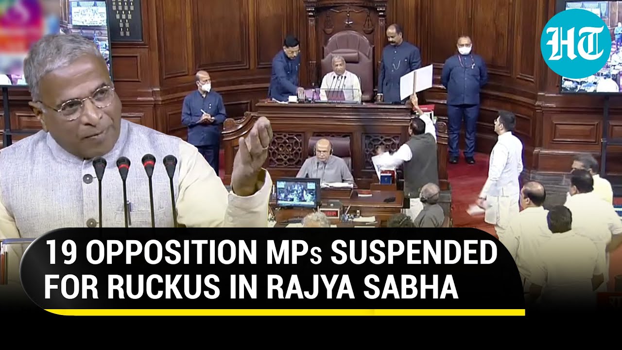 Rajya Sabha chair suspends 19 MPs over 'misconduct'; 'Democracy suspended,' cries opposition