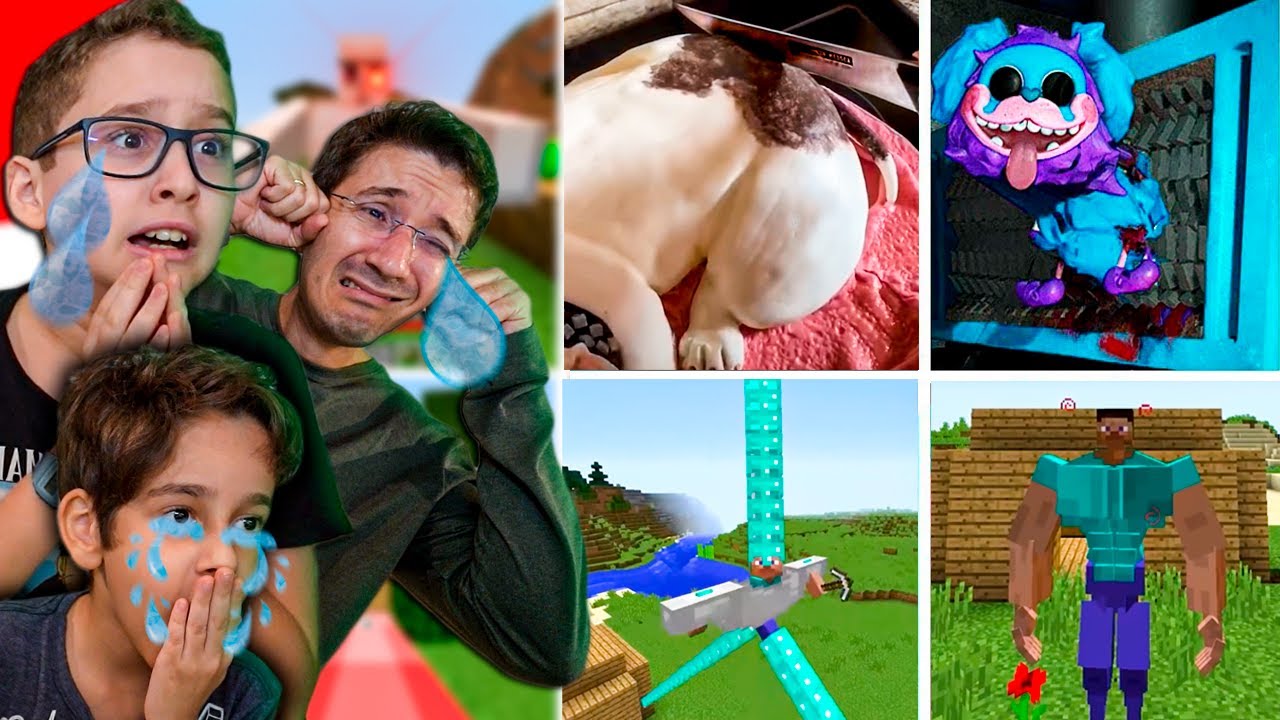 MELHORES MEMES DE MINECRAFT TENTE NÃO CHORAR COM POPPY PLAYTIME e ISSO É REAL OU BOLO?