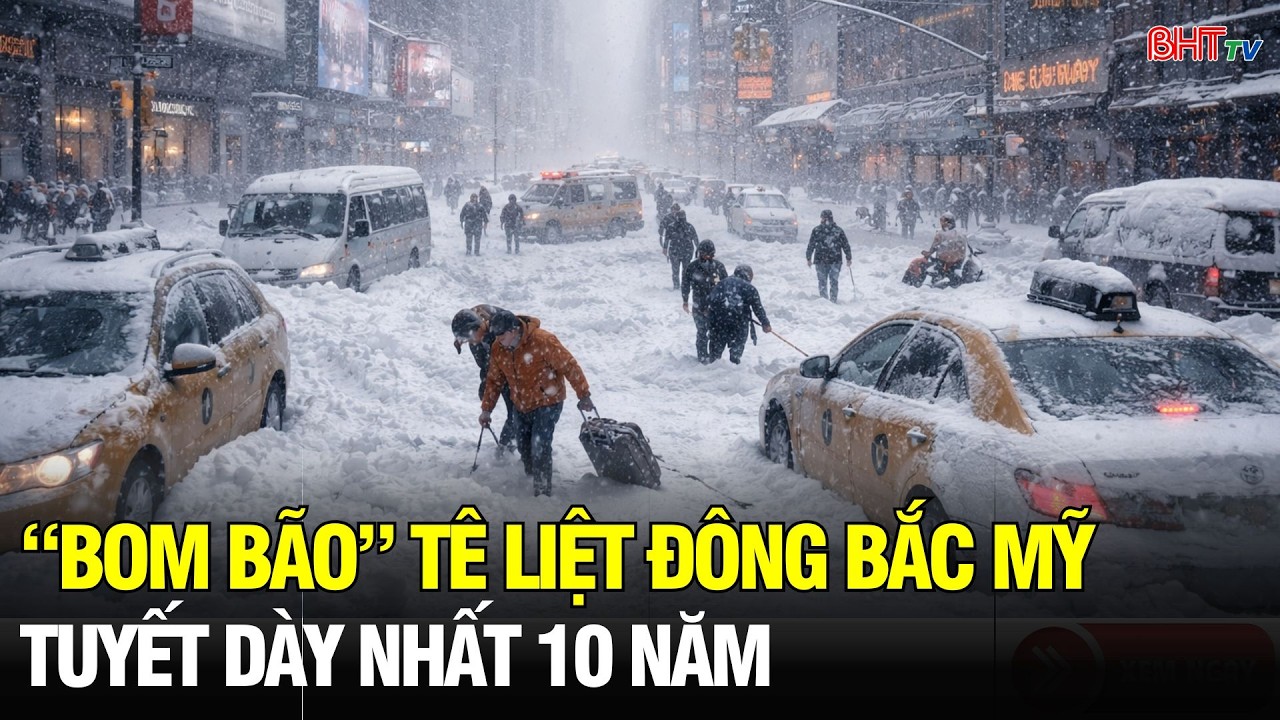Đông Bắc Mỹ tê liệt vì “bom bão”, tuyết phủ dày nhất một thập kỷ