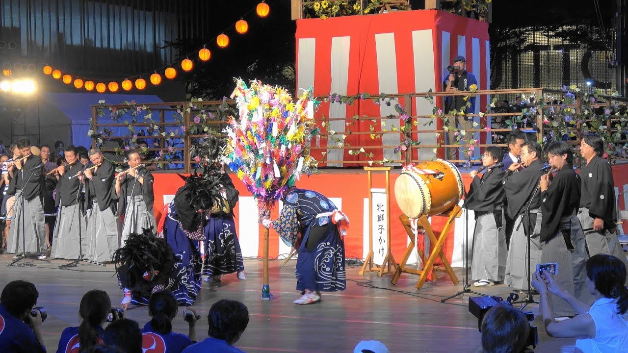 【4K】六本木ヒルズ盆踊り2019 『日本の芸能：山木屋八坂神社三匹獅子舞［福島県川俣町］』2019.8.24 @六本木ヒルズアリーナ Roppongi Hills Arena