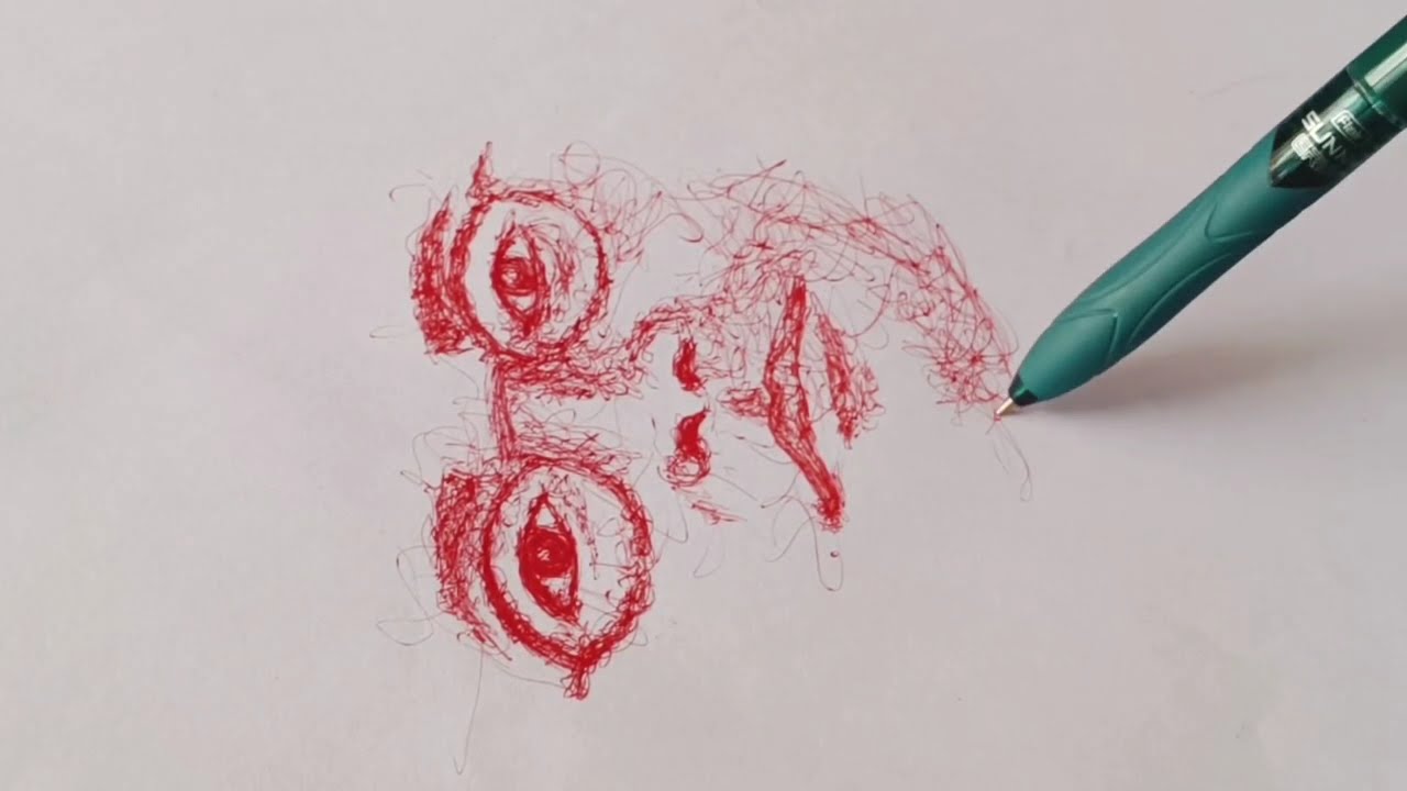 Netaji Subhas Chandra Bose Tribute Drawing | Scribble Art Using Red Blue Black Pen