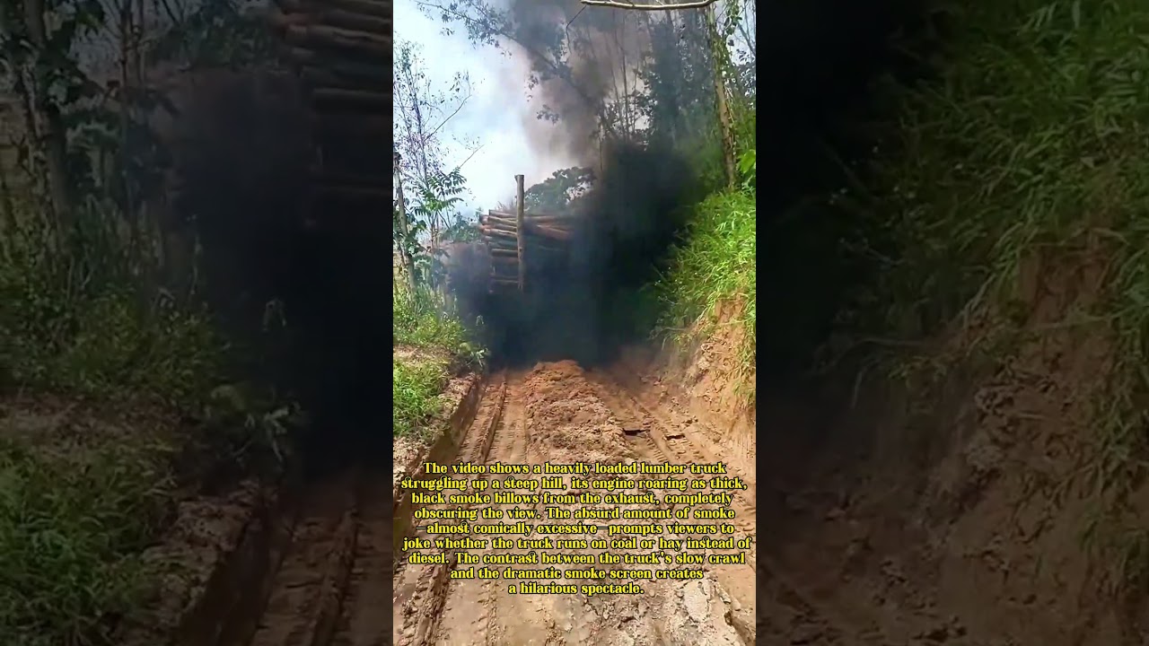 Truck Struggle: When a Wood-Loaded Vehicle Turns Into a Smoke Machine Going Uphill