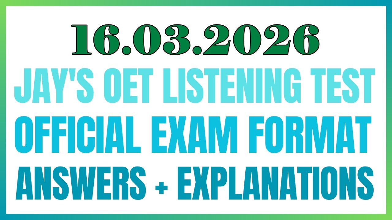 Тест на аудирование OET 16.03.2026 #oet #oetexam #oetnursing #oetlisteningtest