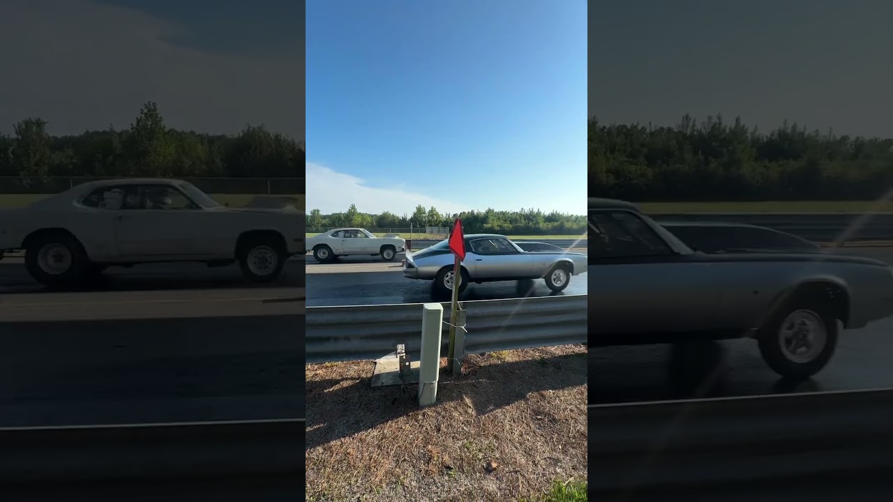 Pts race 8 Duster VS Camaro takes from the top end #classiccars #motorsports #dragracing #racing