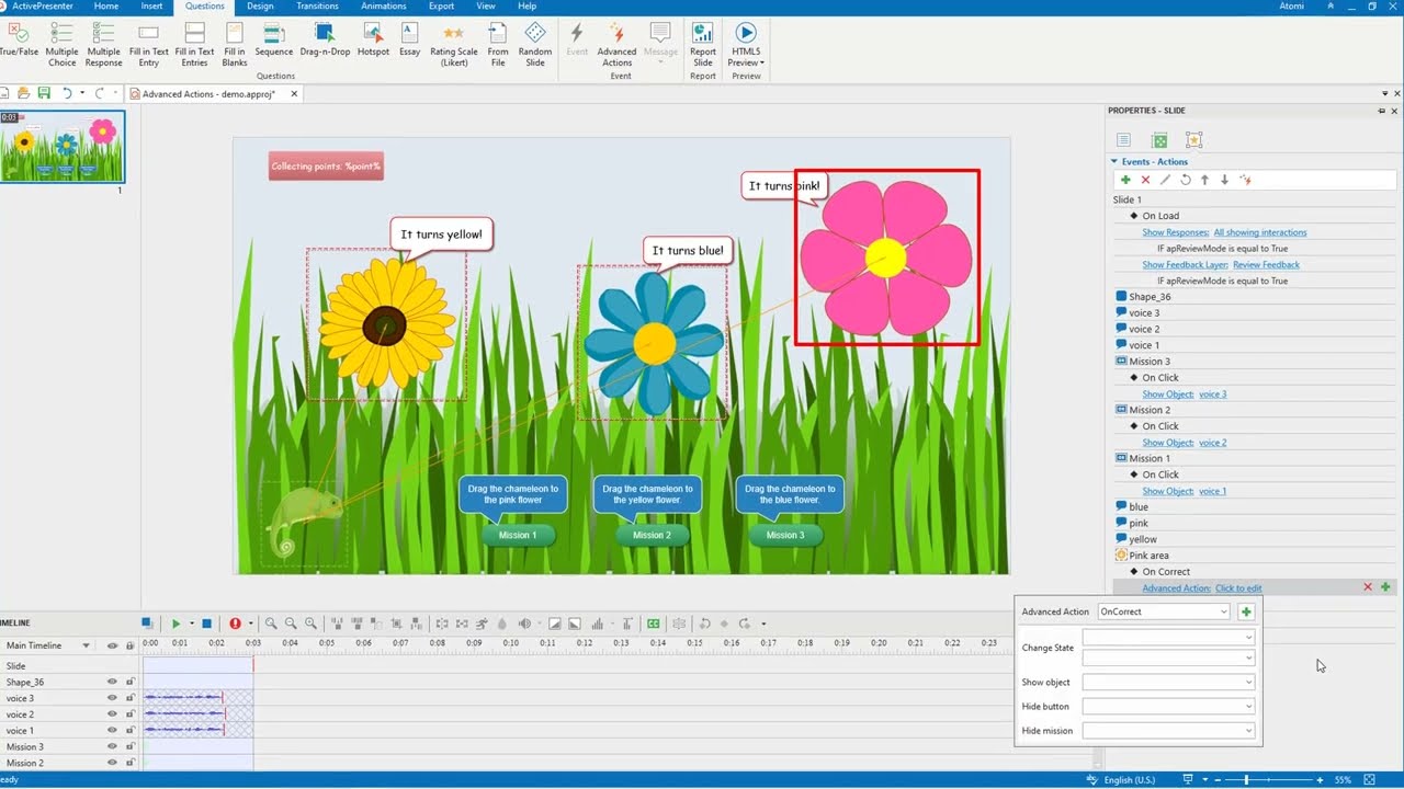 How to Work with Advanced Actions - ActivePresenter 8