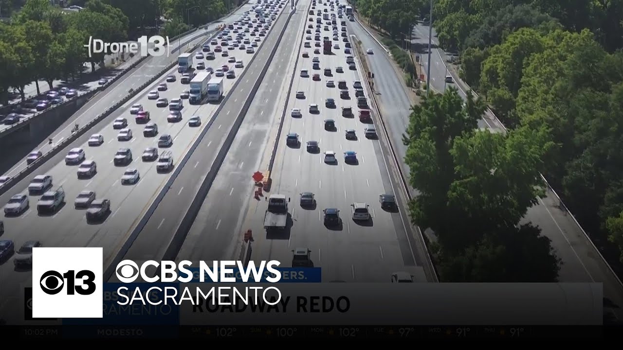 3 lanes of Highway 50 in Sacramento closes to redo concrete