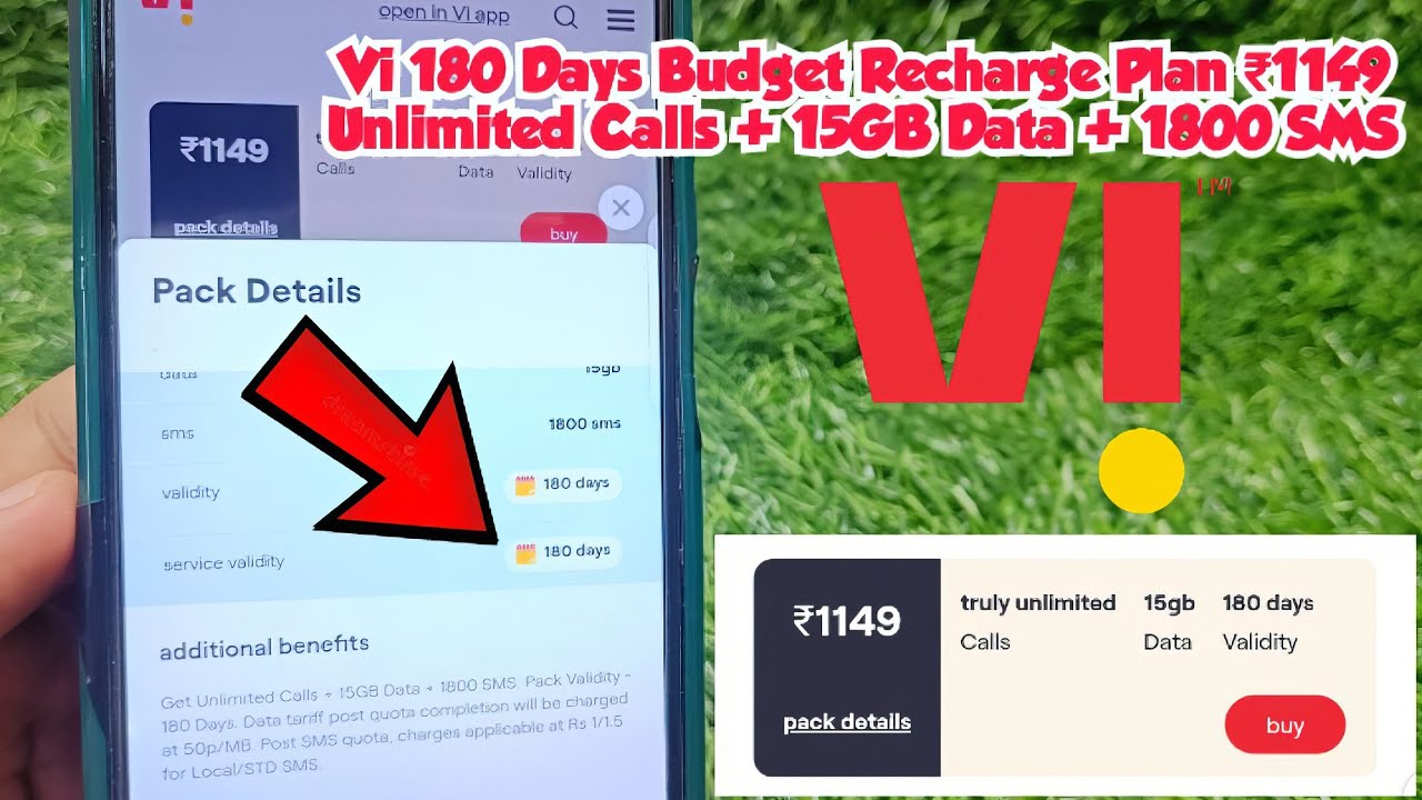 𝗩𝗶 𝟭𝟴𝟬 𝗗𝗮𝘆𝘀 𝗕𝘂𝗱𝗴𝗲𝘁 𝗥𝗲𝗰𝗵𝗮𝗿𝗴𝗲 𝗣𝗹𝗮𝗻 ₹𝟭𝟭𝟰𝟵 | 𝗨𝗻𝗹𝗶𝗺𝗶𝘁𝗲𝗱 𝗖𝗮𝗹𝗹𝘀 + 𝟭𝟱𝗚𝗕 𝗗𝗮𝘁𝗮 + 𝟭𝟴𝟬𝟬 𝗦𝗠𝗦