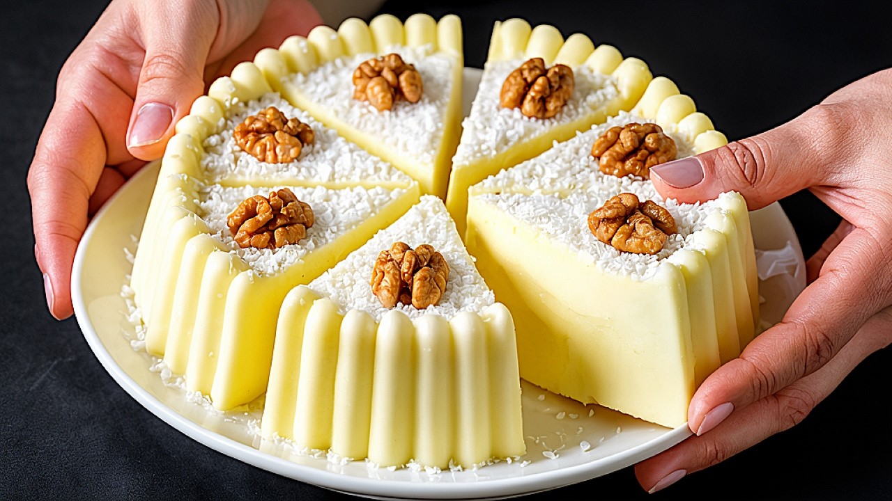 Nur Milch und Kondensmilch! Das leckerste Dessert in 5 Minuten, ohne Backofen, Mehl und Gelatine!