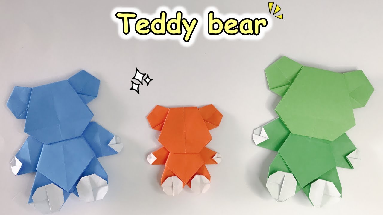 Cách gấp con gấu Teddy bằng giấy 🐻 Rất dễ thương 🐻 origami lovely Teddy bear 🐼trẻ em thích lắm nó
