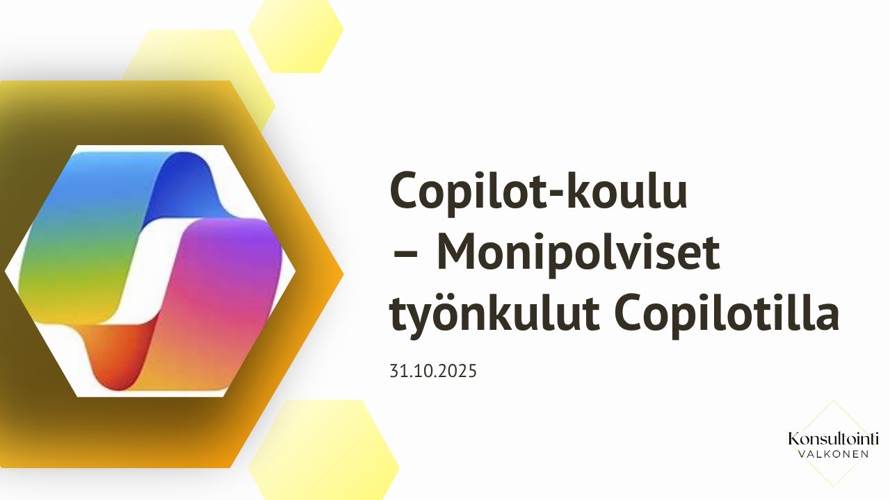 Copilot -koulu: Monimutkaiset työnkulut Copilotilla 31.10.2025