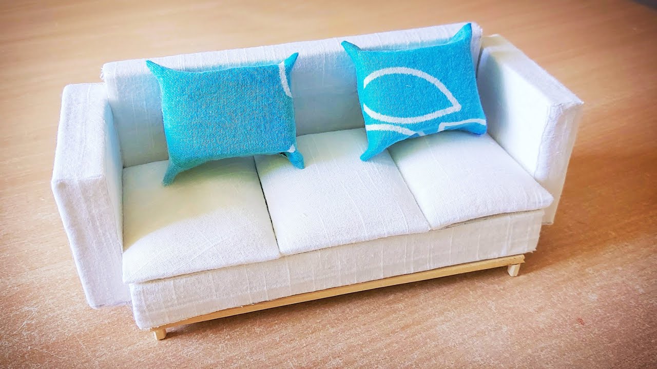DIY Miniature Couch(No Sew)Mini Sofa|Easy Craft Ideas|Angie's Art and Craft