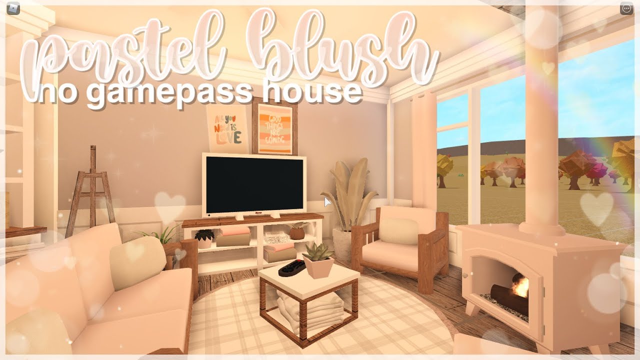 no gamepass pastel blush family house❀ | bloxburg speedbuild | luminto