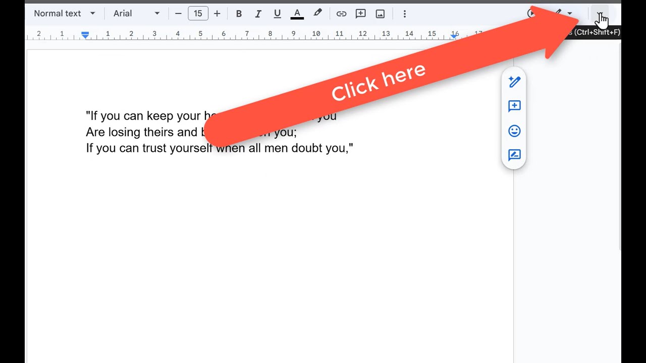 Как вернуть меню или панель инструментов в Google Docs
