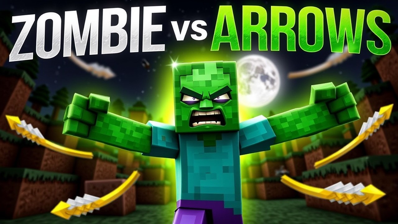 🔴 ARROWS  vs BIG ZOMBIE 🔴  #minecraft #minecraftvideos #shortsfeeds